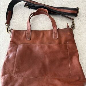 Fat Face Brown Leather Crossbody Shoulder Bag with Classic Design